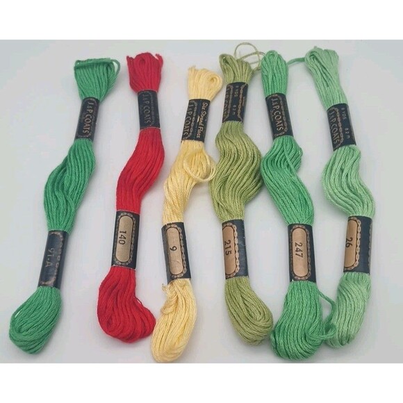 12 Vtg J&P Coats Susan Bates Anchor American Thread Star Six Strand Floss Lot - Picture 2 of 4
